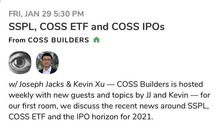 Cover image for COSS is coming to Clubhouse