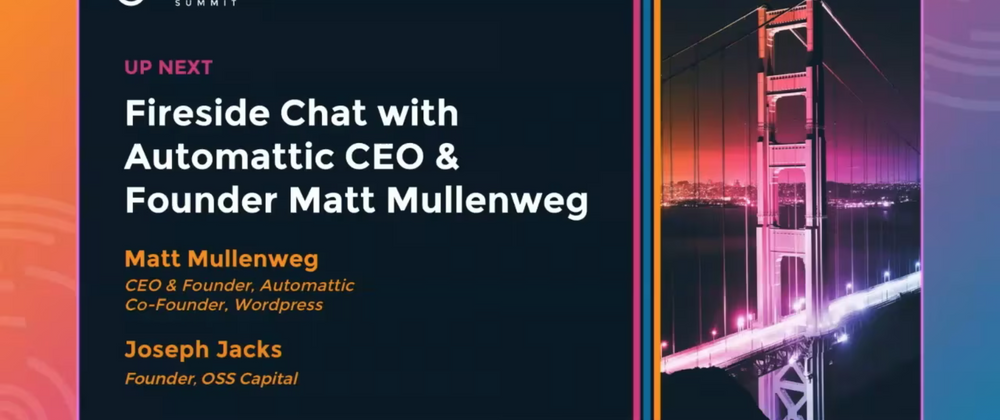Cover image for OCS 2023 Fireside Chat: Matt Mullenweg (Automattic, Wordpress)