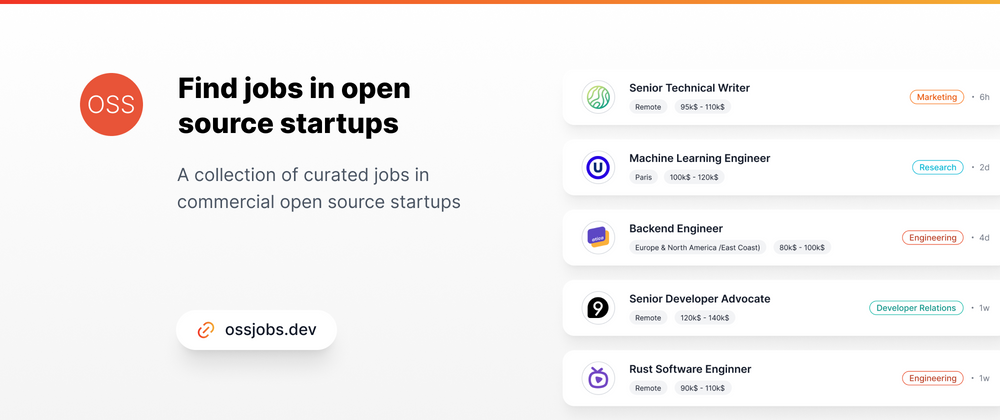 Cover image for ossjobs.dev - a job board for commercial open source